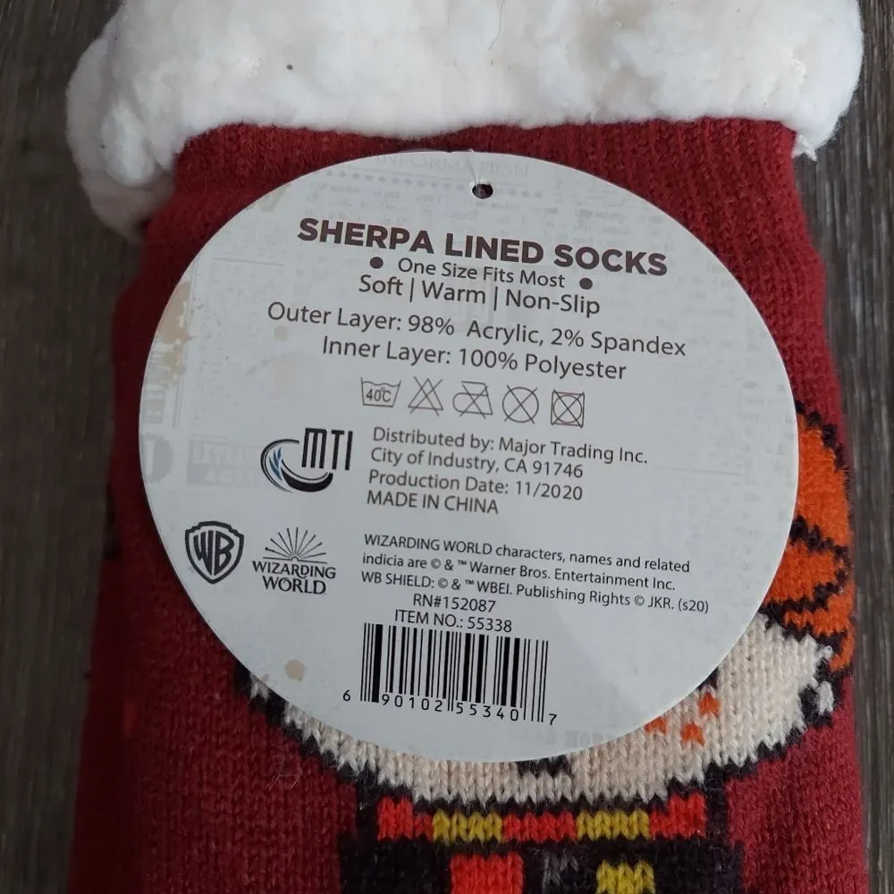 Harry Potter Sherpa Lined Slipper Socks Wizarding World New